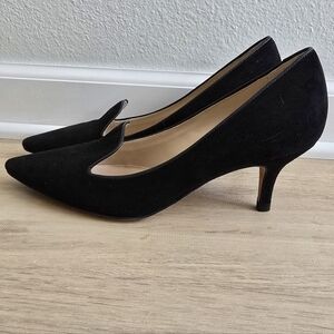 LK Bennett Marie Black Suede Heels Sz 8 EUC